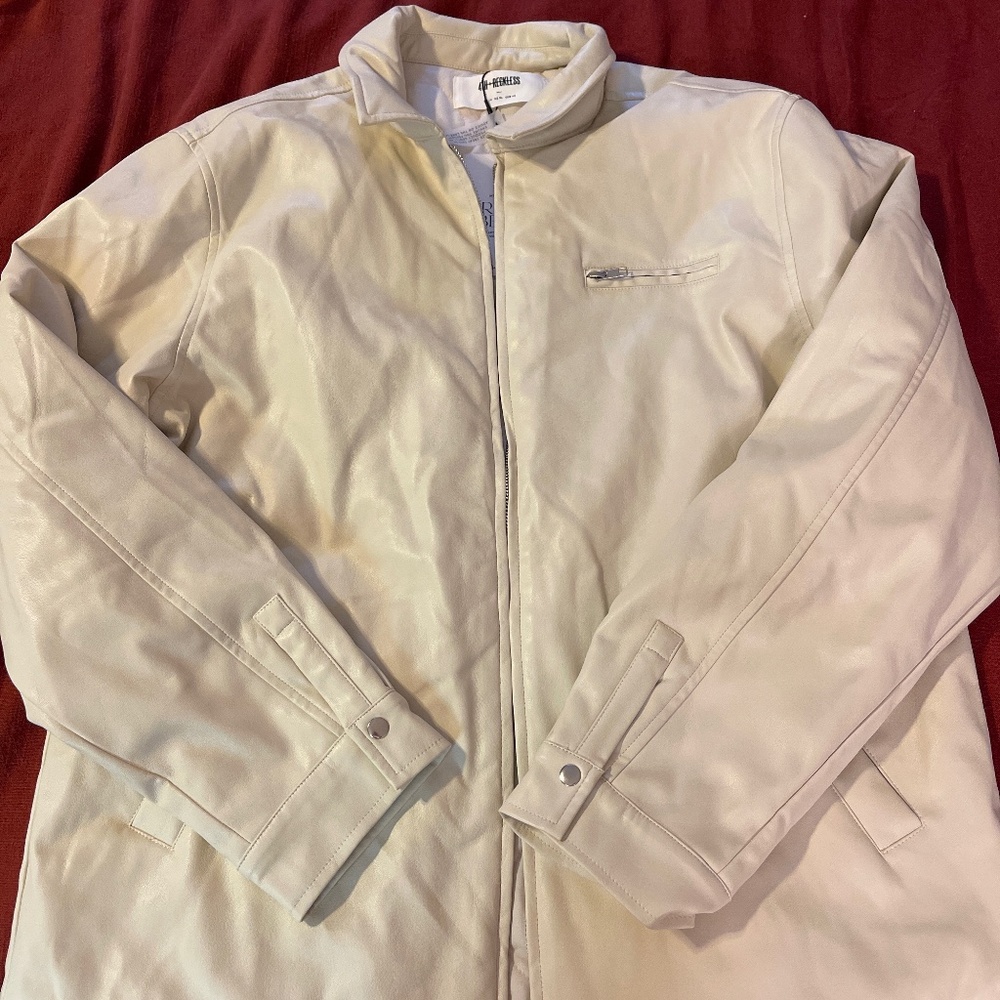 4th & Reckless White Leather Biker Jacket